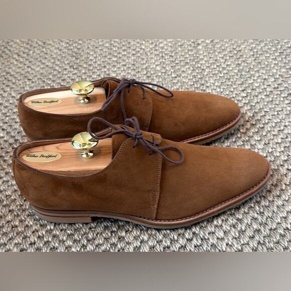 Men’s Gravati Brown Suede Lace Up Dress Shoe Size 8.5 Made in Italy - Picture 2 of 10